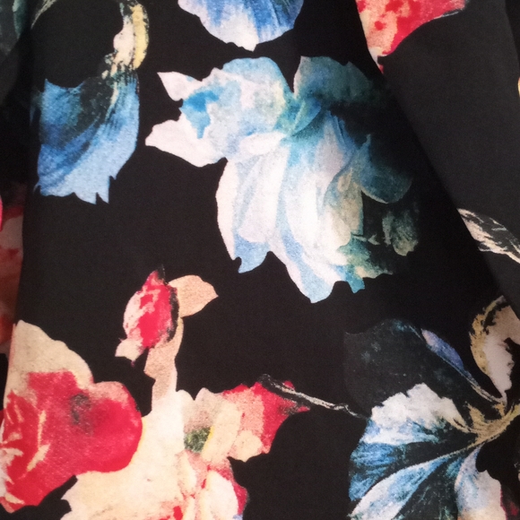 Open Front Blazer 3/4 sleeves, Floral - Picture 4 of 6